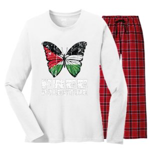 I Stand With Palestine For Their Freedom Free Palestine Women's Long Sleeve Flannel Pajama Set 