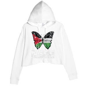 I Stand With Palestine For Their Freedom Free Palestine Crop Fleece Hoodie