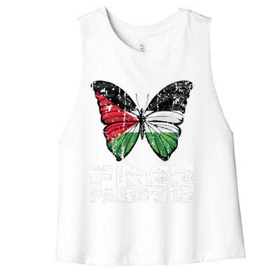 I Stand With Palestine For Their Freedom Free Palestine Women's Racerback Cropped Tank