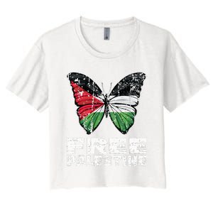 I Stand With Palestine For Their Freedom Free Palestine Women's Crop Top Tee