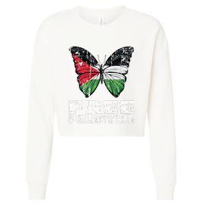 I Stand With Palestine For Their Freedom Free Palestine Cropped Pullover Crew