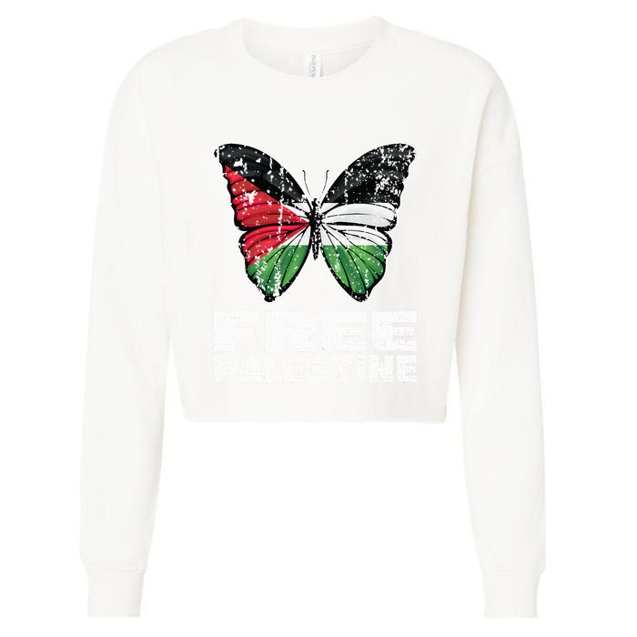 I Stand With Palestine For Their Freedom Free Palestine Cropped Pullover Crew