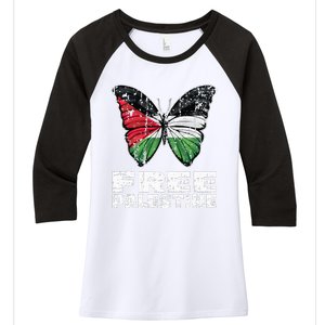 I Stand With Palestine For Their Freedom Free Palestine Women's Tri-Blend 3/4-Sleeve Raglan Shirt