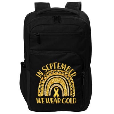 In September We Wear Gold Childhood Cancer Awareness Golden Rainbow Impact Tech Backpack