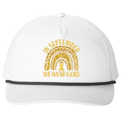 In September We Wear Gold Childhood Cancer Awareness Golden Rainbow Snapback Five-Panel Rope Hat