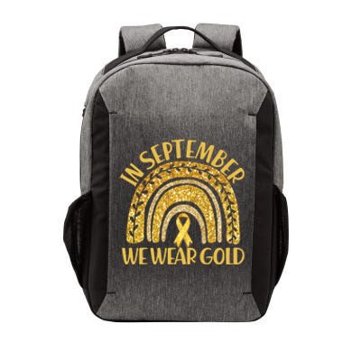 In September We Wear Gold Childhood Cancer Awareness Golden Rainbow Vector Backpack