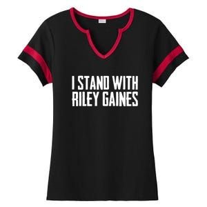 I Stand With Riley Gaines | Save Women's Sports Ladies Halftime Notch Neck Tee