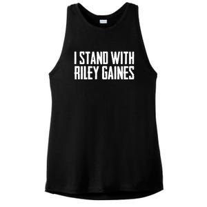 I Stand With Riley Gaines | Save Women's Sports Ladies PosiCharge Tri-Blend Wicking Tank