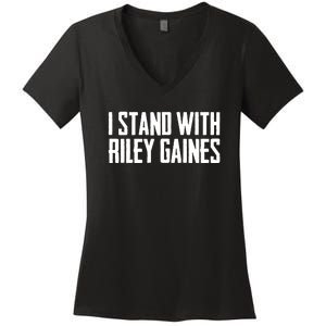 I Stand With Riley Gaines | Save Women's Sports Women's V-Neck T-Shirt