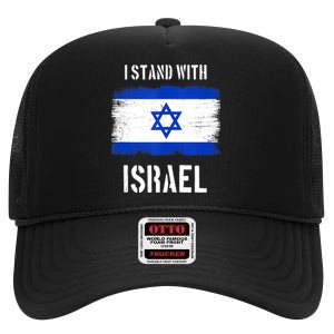 I Stand With Israel Israel Palestine Conflict Support Israel High Crown Mesh Back Trucker Hat