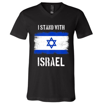 I Stand With Israel Israel Palestine Conflict Support Israel V-Neck T-Shirt