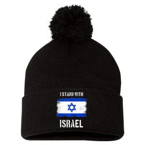 I Stand With Israel Israel Palestine Conflict Support Israel Pom Pom 12in Knit Beanie