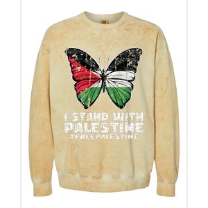 I Stand With Palestine For Their Freedom Free Palestine Colorblast Crewneck Sweatshirt