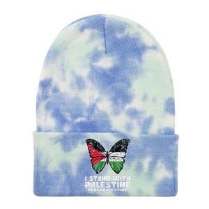 I Stand With Palestine For Their Freedom Free Palestine Tie Dye 12in Knit Beanie