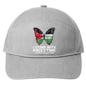 I Stand With Palestine For Their Freedom Free Palestine 7-Panel Snapback Hat