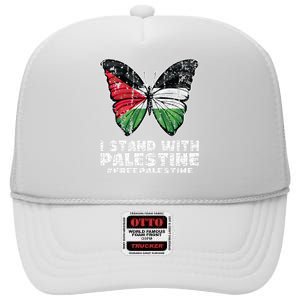 I Stand With Palestine For Their Freedom Free Palestine High Crown Mesh Back Trucker Hat