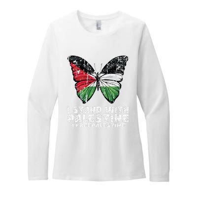 I Stand With Palestine For Their Freedom Free Palestine Womens CVC Long Sleeve Shirt