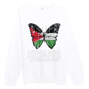 I Stand With Palestine For Their Freedom Free Palestine Premium Crewneck Sweatshirt