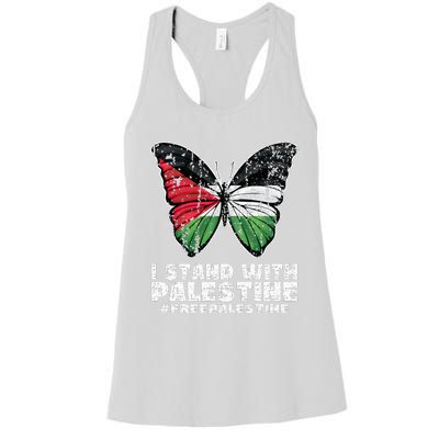 I Stand With Palestine For Their Freedom Free Palestine Women's Racerback Tank