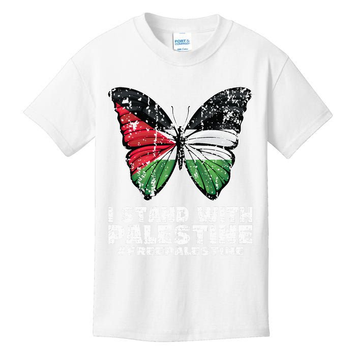 I Stand With Palestine For Their Freedom Free Palestine Kids T-Shirt