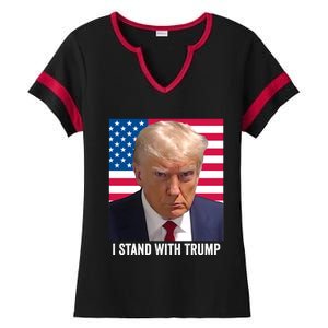 I Stand With Trump Gift Ladies Halftime Notch Neck Tee