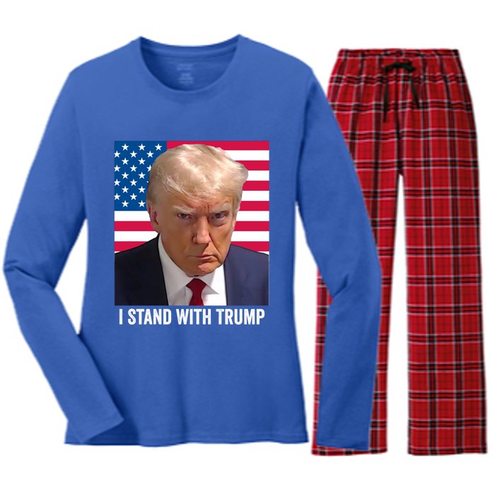 I Stand With Trump Gift Women's Long Sleeve Flannel Pajama Set 