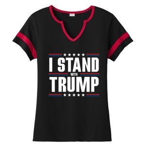 I Stand With Trump: 2024 Election Support Great Gift Ladies Halftime Notch Neck Tee