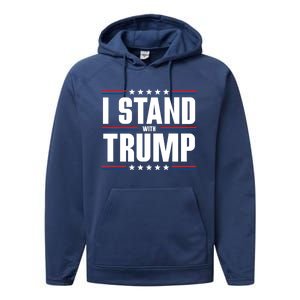 I Stand With Trump: 2024 Election Support Great Gift Performance Fleece Hoodie