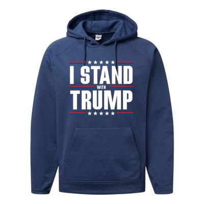 I Stand With Trump: 2024 Election Support Great Gift Performance Fleece Hoodie