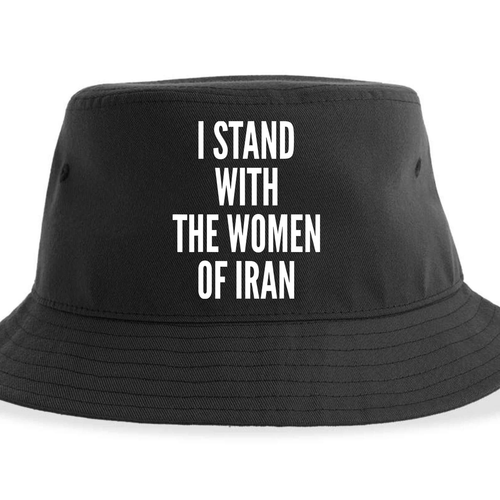 I Stand With The Women Of Iran Iranian Flag, #Freeiran FIST Sustainable Bucket Hat
