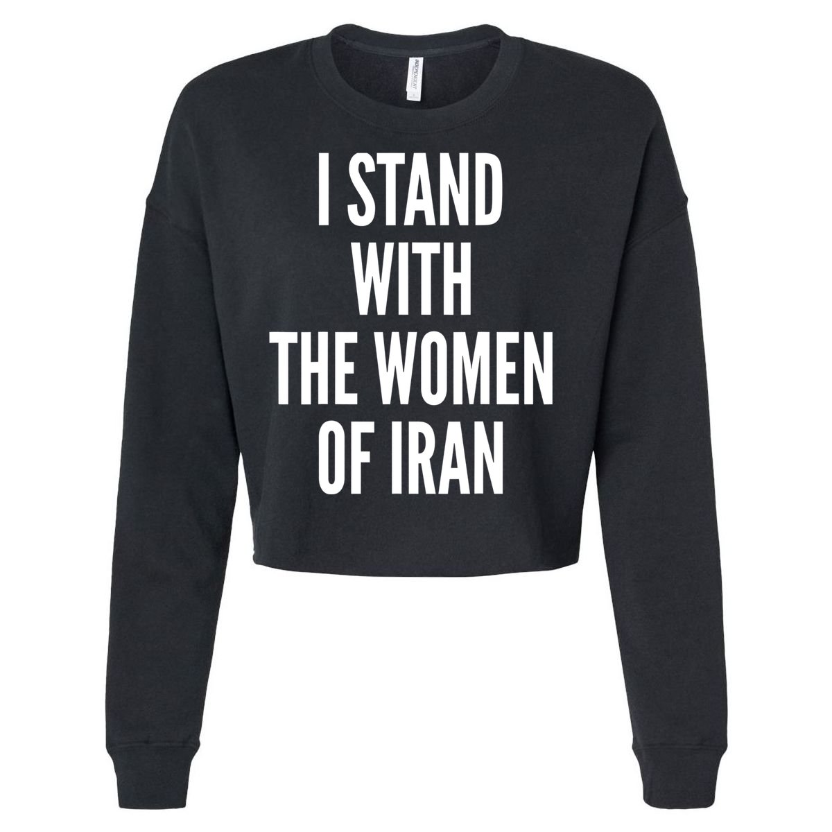 I Stand With The Women Of Iran Iranian Flag, #Freeiran FIST Cropped Pullover Crew