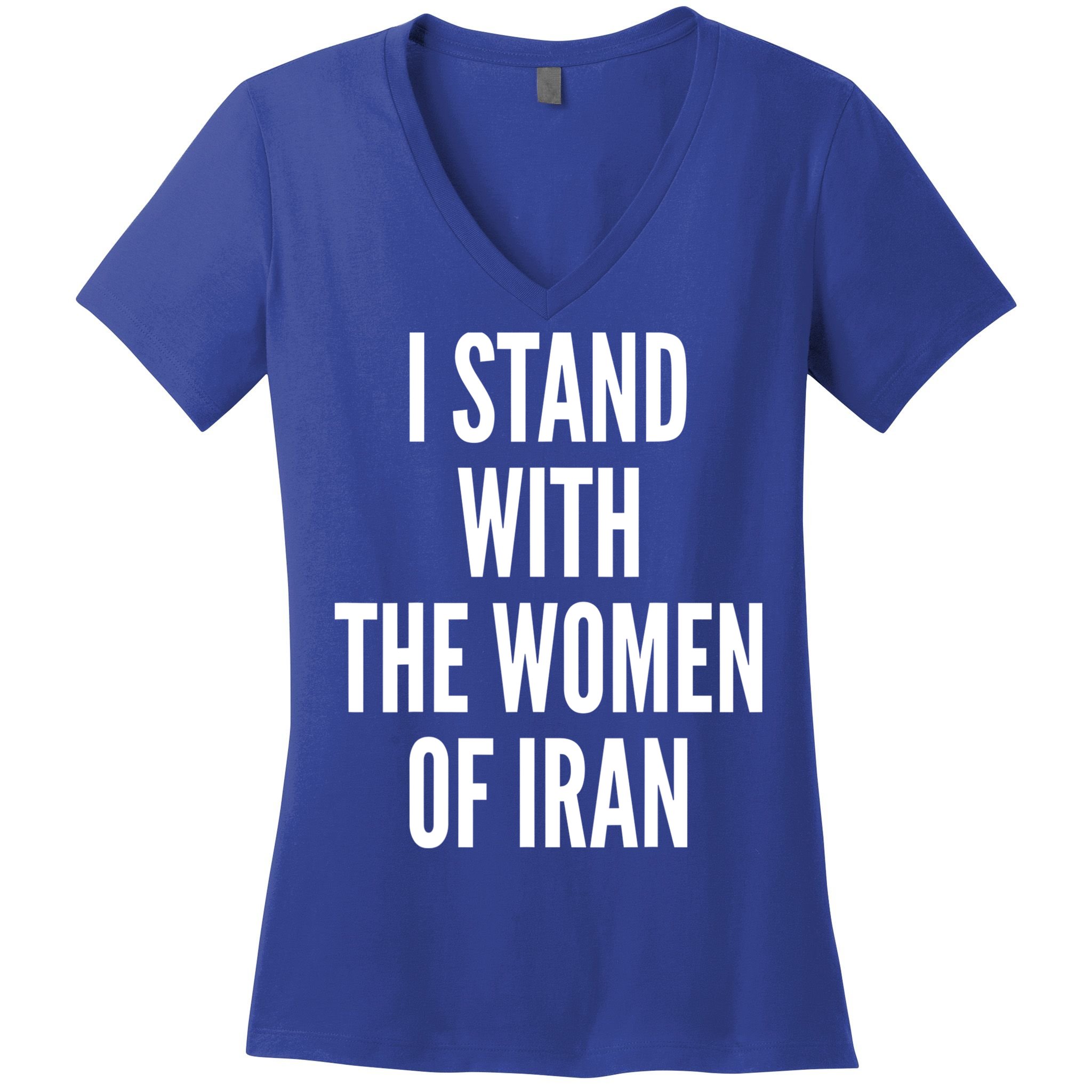 I Stand With The Women Of Iran Iranian Flag, #Freeiran FIST Women's V-Neck T-Shirt