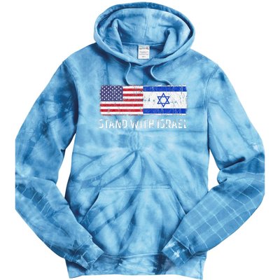 I Stand With Israel USA Israeli Flag Jewish Tie Dye Hoodie