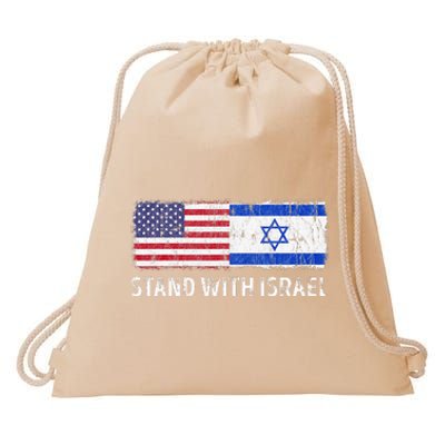 I Stand With Israel USA Israeli Flag Jewish Drawstring Bag