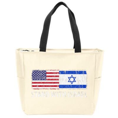 I Stand With Israel USA Israeli Flag Jewish Zip Tote Bag