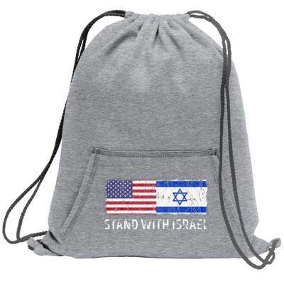 I Stand With Israel USA Israeli Flag Jewish Sweatshirt Cinch Pack Bag