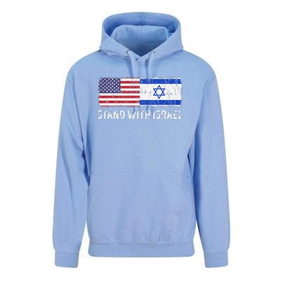 I Stand With Israel USA Israeli Flag Jewish Unisex Surf Hoodie