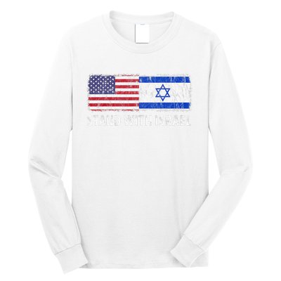 I Stand With Israel USA Israeli Flag Jewish Long Sleeve Shirt