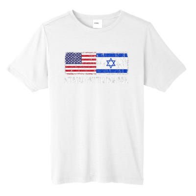 I Stand With Israel USA Israeli Flag Jewish Tall Fusion ChromaSoft Performance T-Shirt