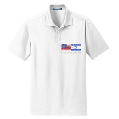 I Stand With Israel USA Israeli Flag Jewish Dry Zone Grid Polo