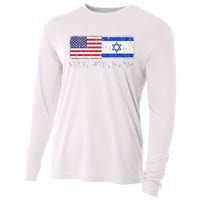 I Stand With Israel USA Israeli Flag Jewish Cooling Performance Long Sleeve Crew