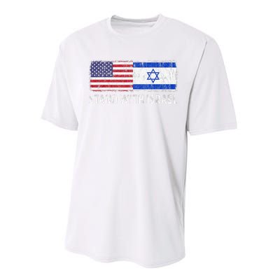 I Stand With Israel USA Israeli Flag Jewish Performance Sprint T-Shirt