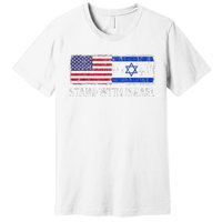 I Stand With Israel USA Israeli Flag Jewish Premium T-Shirt