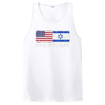 I Stand With Israel USA Israeli Flag Jewish PosiCharge Competitor Tank