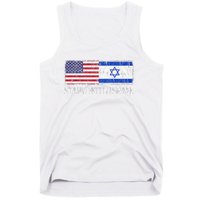 I Stand With Israel USA Israeli Flag Jewish Tank Top