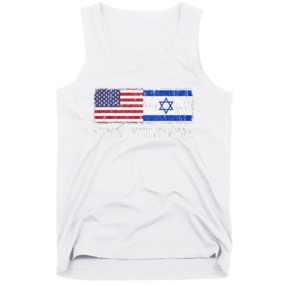 I Stand With Israel USA Israeli Flag Jewish Tank Top