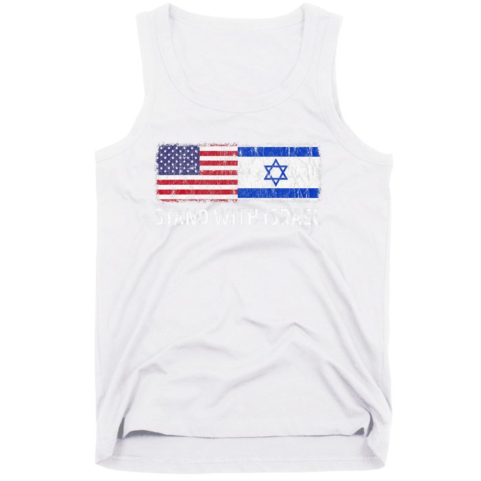 I Stand With Israel USA Israeli Flag Jewish Tank Top