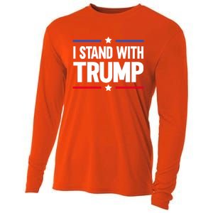 I Stand With Trump Gift Cooling Performance Long Sleeve Crew