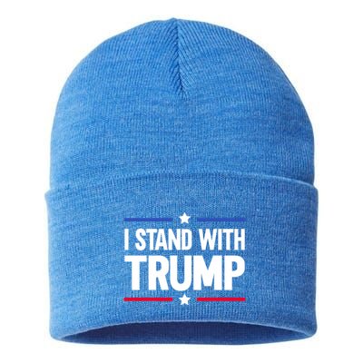 I Stand With Trump Gift Sustainable Knit Beanie