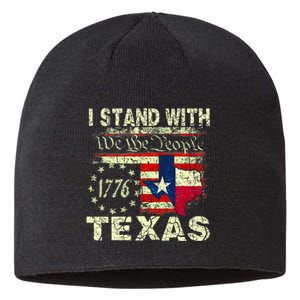 I Stand With Texas Patriotic America Flag Sustainable Beanie